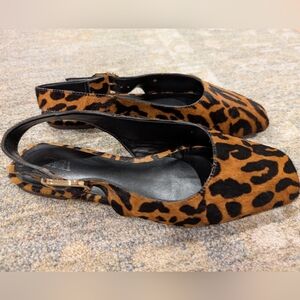 Zara Leopard Print Slingback Flats